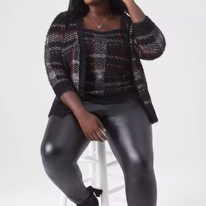 Lane Bryant Classic Plaid Jacquard 2 pcs. Tank with Cardigan Sweater